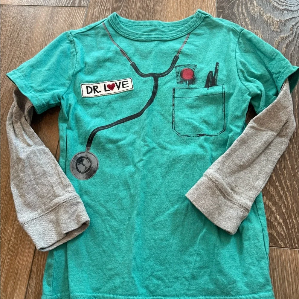 GAP Green and Gray Long Sleeve Tee 